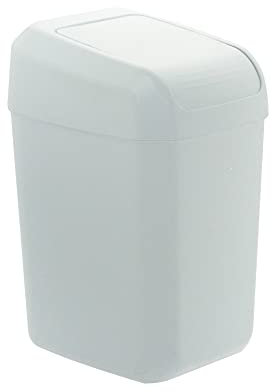 Denox DEN129 Troya Poubelle avec couvercle à bascule 30 l Blanc 350 x 280 x 530 mm