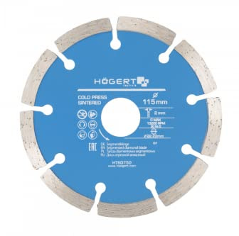 Högert Technik - Disco diamantato 115 mm - Il disco diamantato è adatto per il taglio delle piastrelle di ceramica e per il taglio delle superfici dei materiali da costruzione