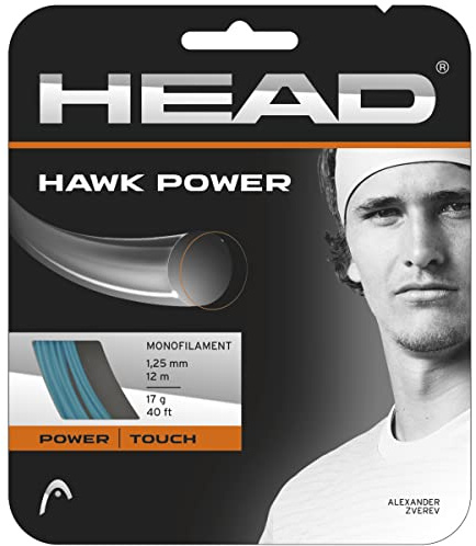 HEAD Hawk Power Tennis String, Petrol, 1.25mm/17g
