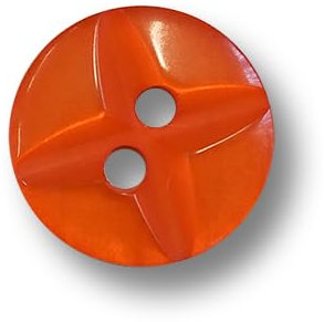 Knopfparadies - 10er Set knallig orange eingefärbte Blusenknöpfe aus Kunststoff mit zwei Löchern. Ø: ca. 11mm!