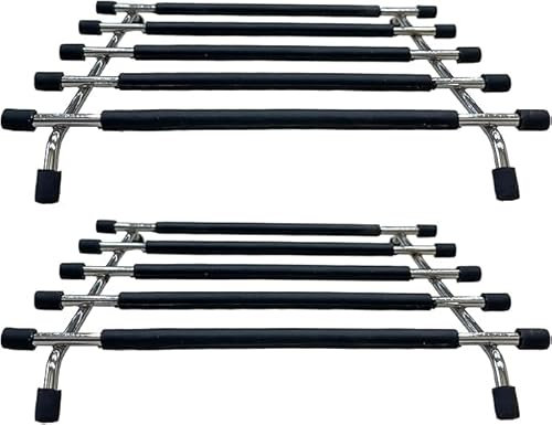 Pro Home Kitchen Trivet Stand Premium Worktop Saver Stainless Steel Stand Heat Resistant Anti Slip For Hot Cooking Pots & Pans (Black, Pack of 2)