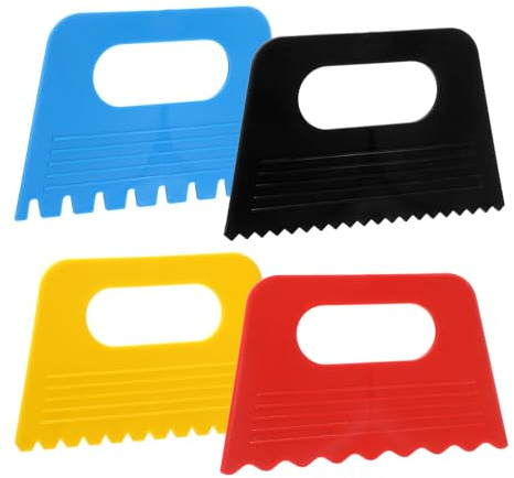 Lot de 4 grattoirs de peinture en plastique, kit de fournitures artistiques texturées, outils de plâtre pour l'art de la texture sur toile, mastic acrylique, outil de grattoir de poterie