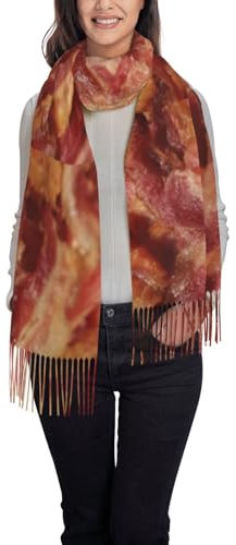 Poadnly Köstlicher Speck-Hintergrund, Großer weicher Kaschmir-Schal, Wickelschal, Fransenschal, leichte Stola, 197 x 72 cm