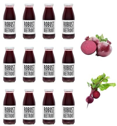 PRESSUICE - Fresh Beetroot Juice Not from Concentrate - 12 bottles Pack x 250 ml - Vege Juices NFC Cold Pressed Semi Sweet Beet Drink - No added Sugar - Natural Free Press - Soft drinks