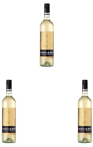 SCAVI & RAY Alla Vaniglia Weißwein 0,75l, süße, fruchtig-cremige Cuvée mit Vanille-Note 10% Vol. Alkohol – Aromatisierter Wein aus Italien ideal für Einsteiger & Genießer (Packung mit 3)