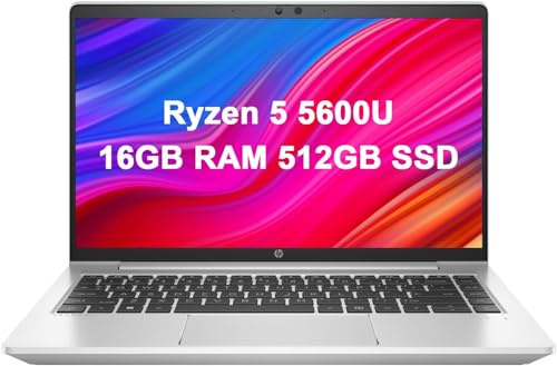 HP ProBook 445 G8 Business Laptop, 14 Inch FHD Display, AMD Ryzen5 5600U, 16GB RAM, 512GB SSD, Windows 11 Pro (Renewed)