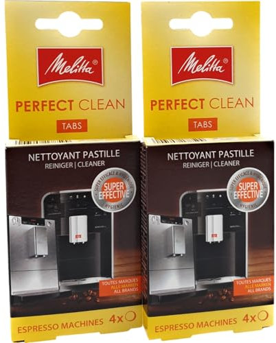 NaschLager Reinigungstabs kompatibel mit Melitta Kaffeevollautomat 2er Set Perfect Clean Tabs (8 Stück) - Reinigungstabletten kompatibel für Melitta Caffeo Solo Barista CI Passione Purista Varianza