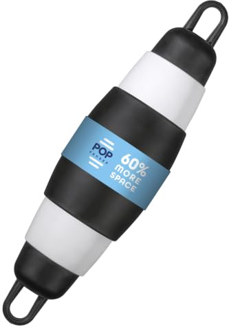 POP Fender – Premium båtfender, sparar 60 % utrymme, underhållsfri – ingen luftpump, användning under vatten, gnisslar inte, krymper inte. (1, zebra svart, ø215 x 770 mm (ø8 1/2 x 2` 6 1/3 tum))