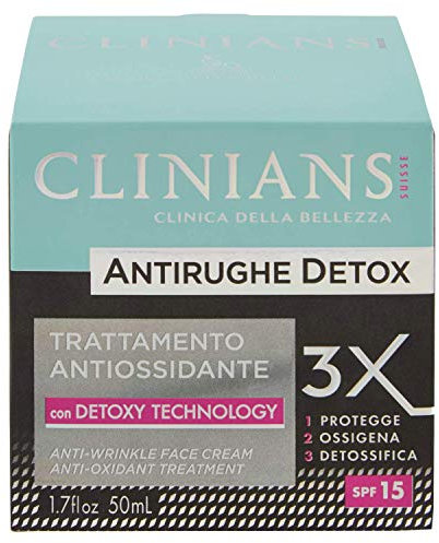 CLINIANS | Trattamento Antirughe Purificante, Detox, Dermatologicamente Testato, Made in Italy, 50 ml
