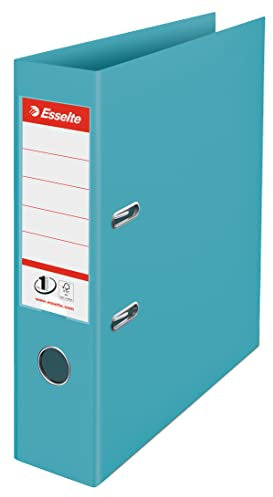 Esselte No.1 Lever Arch File, 500 Sheet Capacity, 75mm Spine, Light & Strong A4 Folder, Home/Office Use, Embossed Pattern, Colour'Breeze Range, Blue, 626504
