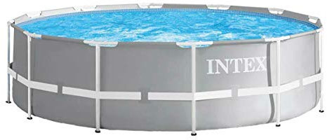 Intex 26716NP Prism Frame Round PremiumDetachable Swimming Pool Set, Includes A cartridge filter, drain plug, and safety ladder - Measures 366 x 99 cm