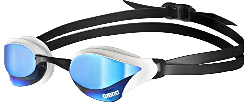 arena Cobra Core Swipe Mirror Unisex-Wettkampfbrille für Erwachsene, Schwimmbrille mit Gebogenen Spiegelgläsern, Anti-Beschlag, UV-Schutz, 5 Austauschbare Nasenstege