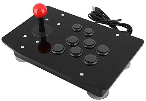 Tosuny Game USB Stick Buttons Controller,Fighting Stick with 8 Buttons,Game Handle Controller with 3D Card Type Buttons for PC