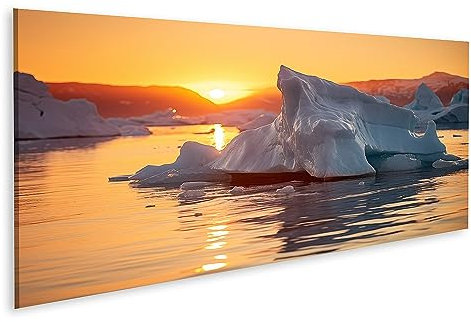 islandburner Quadro su tela Riscaldamento globale, scioglimento dei ghiacciai, cambiamento climatico, lastre JEEQ Quadri Stampe Immagini Murale Decorazione da parete