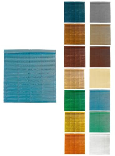 JARDIN202 - Persiana de Madera Alicantina con Polea Metálica - Estor Enrollable para Ventanas, Puertas, Salón | 100 x 180 cm (Azul (Pintada))