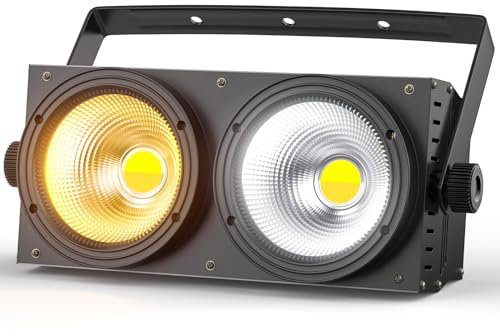 ZonQoonz COB 200W Faro Teatrale, Accecatori LED D mx Bianco Freddo/Caldo Luce di Scena Effetti Illuminazione Blinder D MX 8CH, Faretto Luci da Palco per Discoteca Matrimonio Bar Feste Pubblico