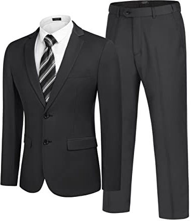 COOFANDY Men's 2 Piece Suits and Dress Pants Classic Fit Suit Set Business Suit Blazer Suit for Wedding Prom