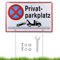 Privatparkplatz Schild Parken Verboten (30x20 cm Aluminium), Fahrzeuge Werden kostenpflichtig abgeschleppt - Klares Zeichen für Parkverbot - Parkplatz Schilder Privatgrundstück Parkverbotsschild