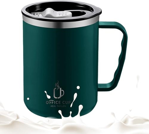 Holdes Travel Mug Classic, 500ml Thermobecher, Isolierbecher, Isolierter Kaffeebecher Mit Auslaufsicherem Deckel, Trinkbecher Mit Deckel Und Griff, Edelstahl-Kaffeebecher Für Tee