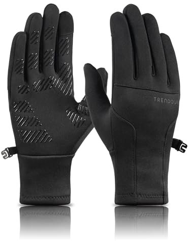 TRENDOUX Thermohandschuhe Damen Winter Warme: Warm Winter Handschuhe Mit Touchscreen-Funktion, Winddichte Schmale Passform rutschfeste Sport Handschuhe Für Kaltes Wetter Indoor Outdoor - Schwarz M