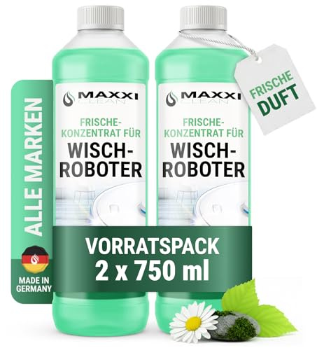 Maxxi Clean | 2x 750 ml detergente per pavimenti con profumo fresco | adatto per tutti i robot per pulizie | detergente concentrato universale | liquido per pulire pavimenti, parquet, piastrelle |