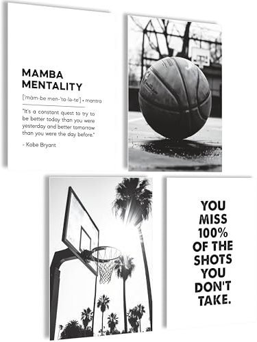 Póster de baloncesto, regalos y decoración para cumpleaños y habitaciones, murales en blanco y negro