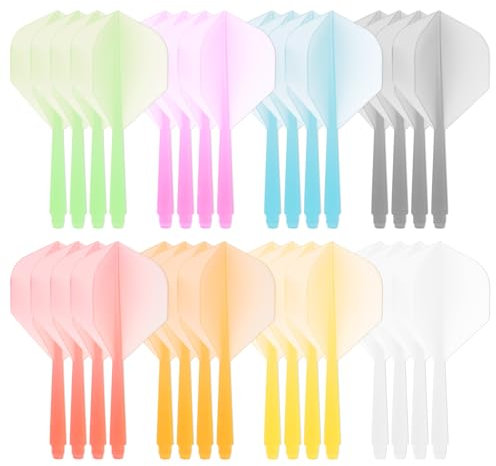 Sxutop 24 Stück Darts Flights mit Schäfte Integriert Dartschäfte mit Flight Dart Schäfte und Flights aus Einem Kunststoff Dart Schaft Flight System 2BA Dartpfeile Zubehör für Darts Spiel (8 Farben)