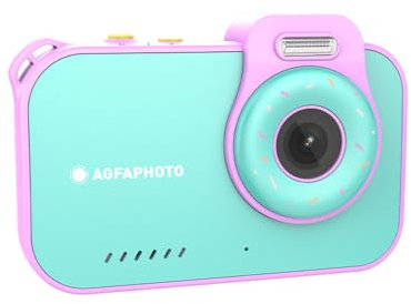 AgfaPhoto Realikids Cam Waterproof 2 – Appareil Photo Enfant Étanche 12MP, Vidéo HD, Mode Selfie, Filtres et Cadres, Jeux Intégrés, Batterie Lithium - Bleu