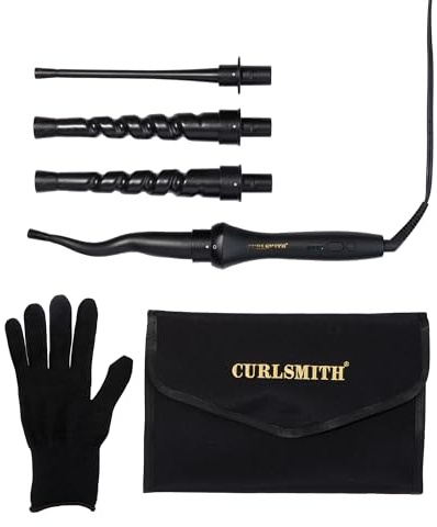 Curlsmith Defrizzion Curl Reviving Wand - Revives & Defines Curls, Dry Styling with Minimal Heat & 4 Different Attachments - For All Curls, Coils & Waves