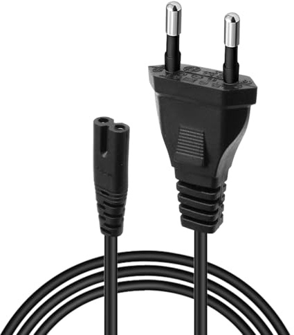 Cable de Alimentación Europeo 1,8 Metro con Euro Enchufe Conector C7 de 2 Pines, Power Cable con Euro Recto Pequeños, Compatible para JBL Partybox 110 310 710