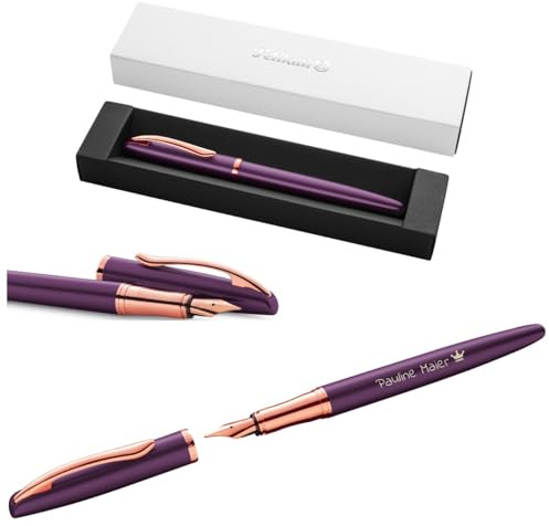 Pelikan Jazz® Noble Elegance P36 Füllhalter mit Gravur Geschenk - einzigartige Stifte mit Namen - personalisierte Geschenke - Füllfederhalter personalisiert (Viola)