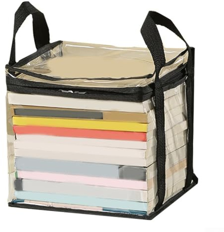 Boîte à livres pliable facile à ranger pour étudiants - Protection imperméable pour vos livres et objets personnels (noir S)
