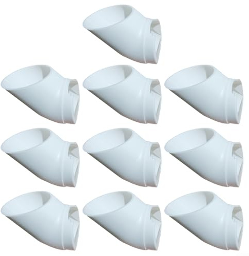 ComfyHarbor 10 tazze per piantare in PVC, fori da 38 mm, cestini per coltivazione senza suolo, per balcone, orto, sistema a colonne verticali, bianco, 20 x 20 x 15 cm