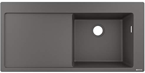 hansgrohe Kök/SilicaTec granitdiskbänk (inbyggd diskbänk 450 mm med dräneringsyta för 600 mm underskåp) stengrå