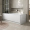 Modern 1700mm Front Side Panel & 750mm End Acrylic Bath Panel Panels for Bathroom Baths Soaking Tubs, Easy to Cut, White Gloss
