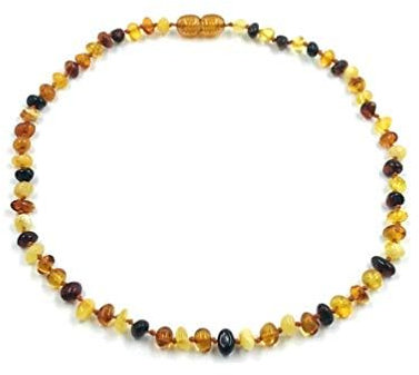 Amber Baltische Bernsteinkette – Echter Bernsteinschmuck – Bernstein perlen-Halskette (Mehrfarbig)