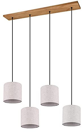 TRIO Leuchten Lampadario a sospensione Elmau, 4 luci, in nichel e bianco, 302100430 (9829639000)