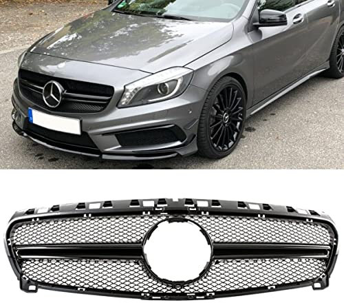 DM Autoteile Sport Kühlergrill Schwarz Glanz passt für A-Klasse W176 ab 13-15 nicht für AMG 45