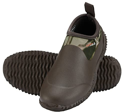 HISEA Unisex Garden Shoes, Waterproof Slip-On Rain Boots for Men and Women, Neoprene Rubber Rain Shoes Outdoor Ankle Booties for Gardening, Farming, Camping, Dog Walking, Car Wash, Lawn Care and Yard Work