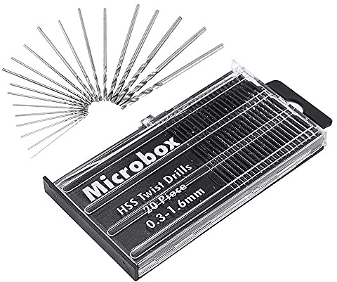 Mini micro taladro de 20 piezas, 0,3 mm-1,6 mm brocas helicoidales de acero de alta velocidad HSS, herramientas manuales rotativas, brocas para modelado de bricolaje en madera