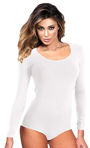 JADEA Body Donna Manica Lunga 4154 in Cotone Elasticizzato