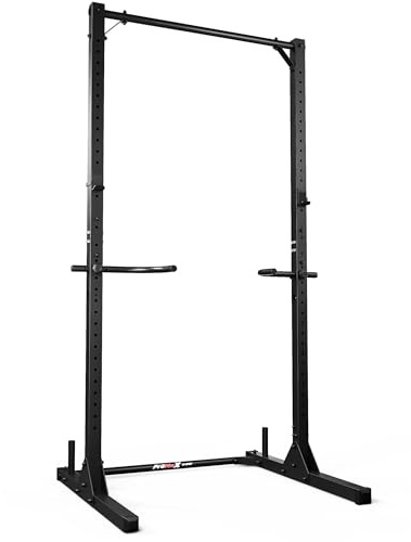 K-Sport: Soporte Fijo de Medio Rack con Spotter de Seguridad Que soporta hasta 200 kg. Rack de Squat Ajustable Individualmente con Barra de dominadas y Fondos