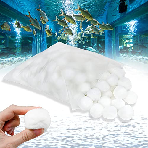 YARDIN 2 100 g filterbollar, filterbollar för pool, sandfilter, mer miljövänlig ersättning för 75 kg filtersand, för pool, sandfilter, akvarium, vit