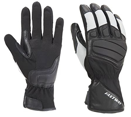 FAST WAY Easy II Motorradhandschuhe Sommer, Geprüfte Motorrad Handschuhe Herr & Frau, Hoch Abriebfest, Komfortabler Knöchelprotektor, Gepolsterter Handballen, Schwarz/Hellgrau, M