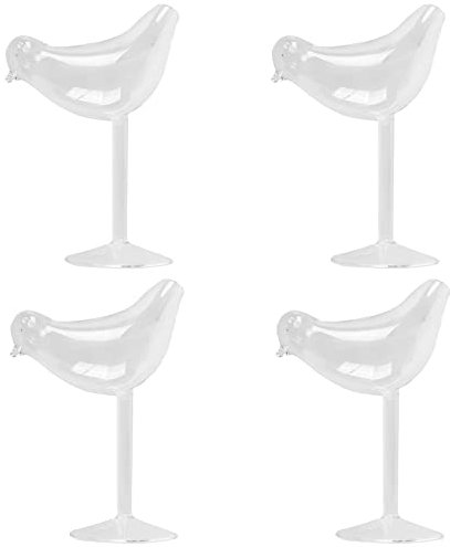 KVSERT 4X 150Ml forma de pájaro cáliz de vidrio personalidad molecular ahumado modelado vidrio fantasía de vino