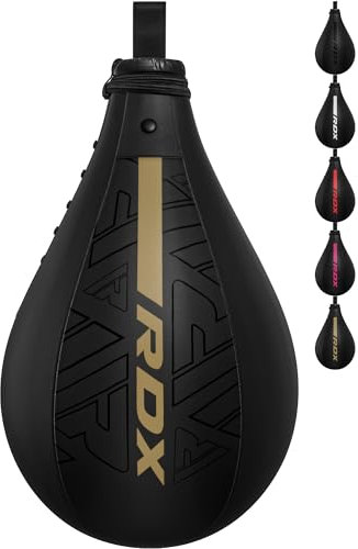 RDX Boxbirne Maya Hide Leder Set, Speedball Hängend, Punchingball Boxing Speed Bag, Geschwindigkeit Ball Boxen Training Trainingsgeräte Gym Fitness