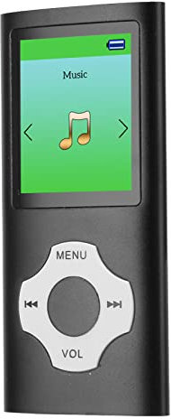 Lecteur MP3, Lecteur de Musique Portable, Radio à écran LCD de 1,8 Pouces, Prise en de la Carte Mémoire 64G, adapté aux étudiants et aux Enfants (Noir)