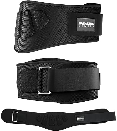 Breaking Limits tyngdlyftningsbälte män och kvinnor – fitnesstillbehör för styrketräning och styrketräning, gym bälte crossfit, dödslyft bälte för styrketyftning och bodybuilding (XL)