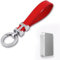 Aotoyou Schlüsselbund Glitzer Schlüsselanhänger Leder Handschlaufe Schlüsselband Kurz Keychain (Orange)
