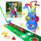 deAO Golf Set Spielzeug für Kinder, Tragbares Sporting Golf-Set Kinder Golf Clubs Golfset mit 4 Golfschlägern 3 Bällen Putting Matte Übungslöchern, Golfbällen Wagen Kinder Golfkoffer Jungen, Mädchen